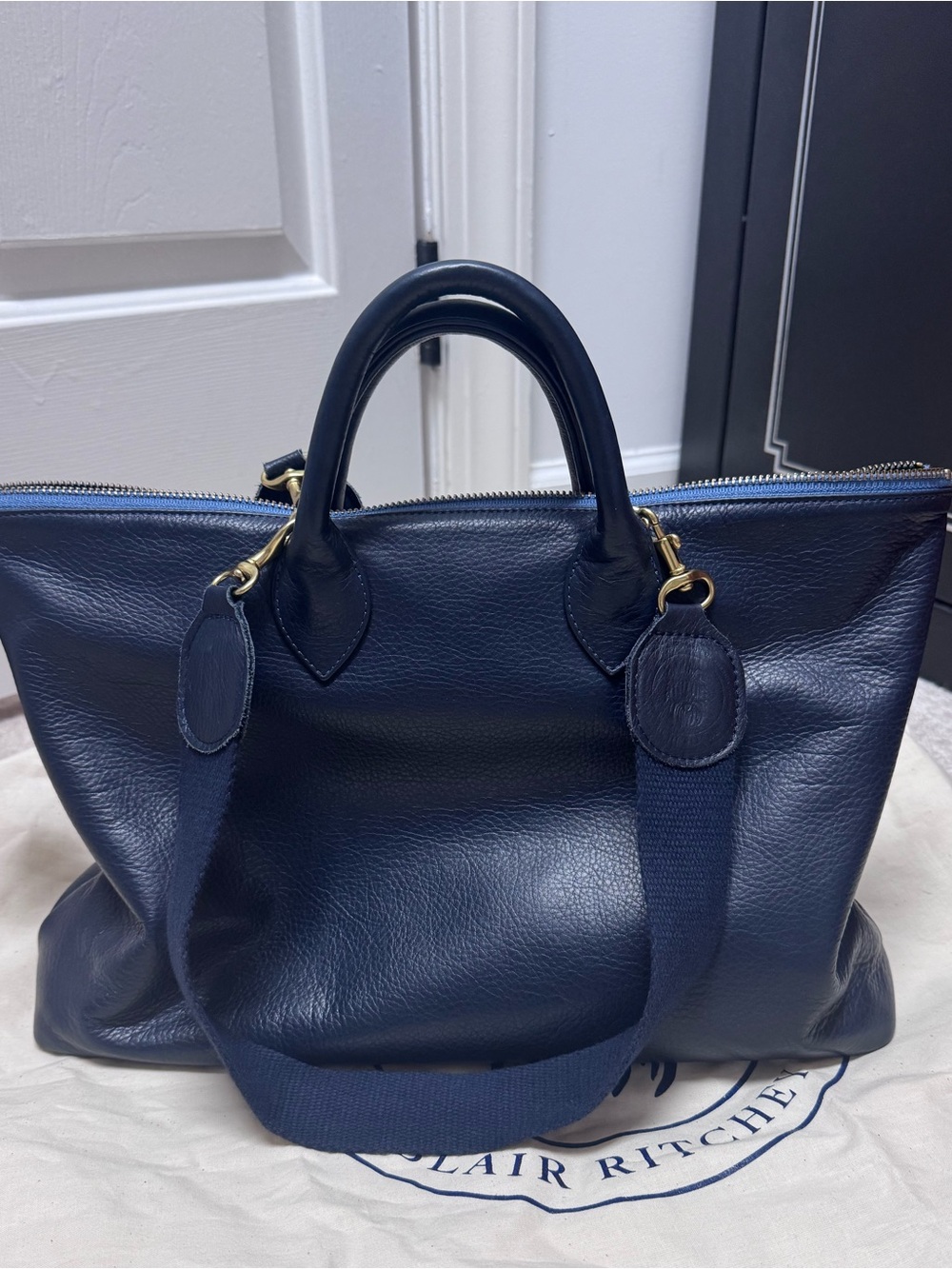 Blair Ritchey Mini Hugh Navy Leather Purse Bag